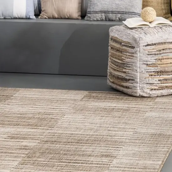 Nuloom Shirlene Stripes Indoor and Outdoor Patio Area Rug 5x7, Beige image {8}