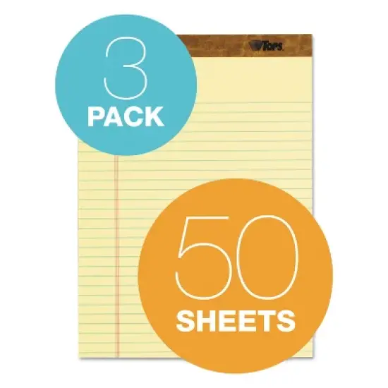 Tops The Legal Pad Ruled Perforated Pads 8 1/2 x 11 Canary 50 Sheets 3 Pads/Pack 75327 image {5}