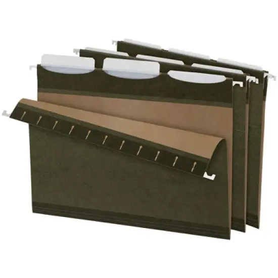 Pendaflex Ready-Tab Reinforced Hanging File Folders, Letter Size, 1/3 Cut Tabs, Standard Green, Pack of 25 image {1}