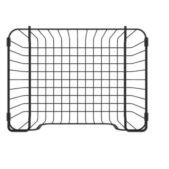 Oceanstar Stackable Metal Wire Storage Basket Set for Pantry, Countertop, Kitchen or Bathroom &ndash; Black, Set of 2 image {5}