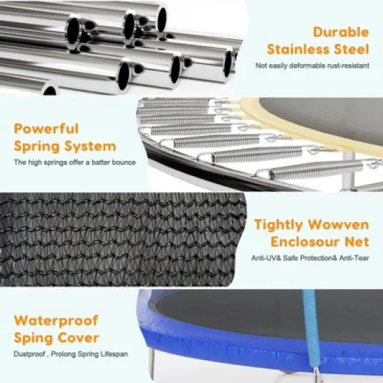 Trampoline  12FT with Enclosure & Ladder, ASTM Approved Heavy-Duty Outdoor image {7}