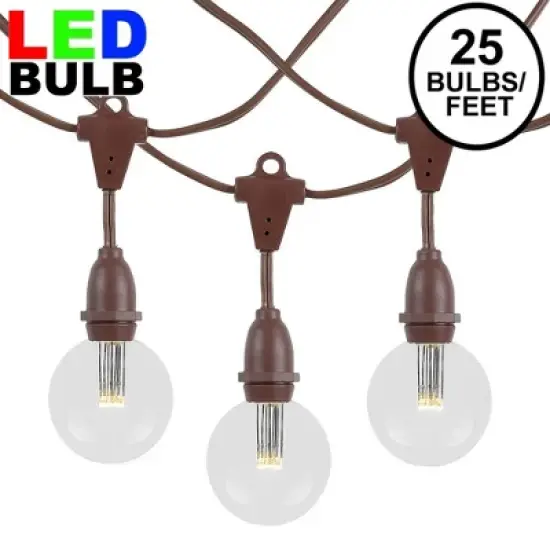Novelty Lights Globe Outdoor String Lights with 25 suspended Sockets Suspended Brown Wire 25 Feet image {10}