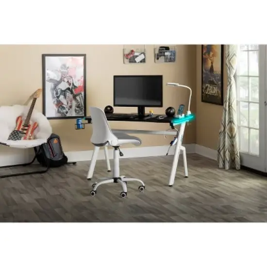 Icon PC Gaming Desk with Built-in Charging Station and LED Lights Black - SD Gaming image {18}