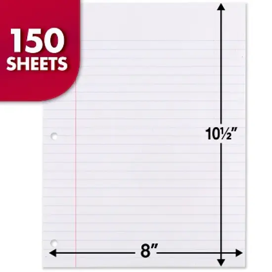 Mead Notebook Filler Paper, Wide Ruled, 150 Sheets Per Pack, 3 Packs image {2}