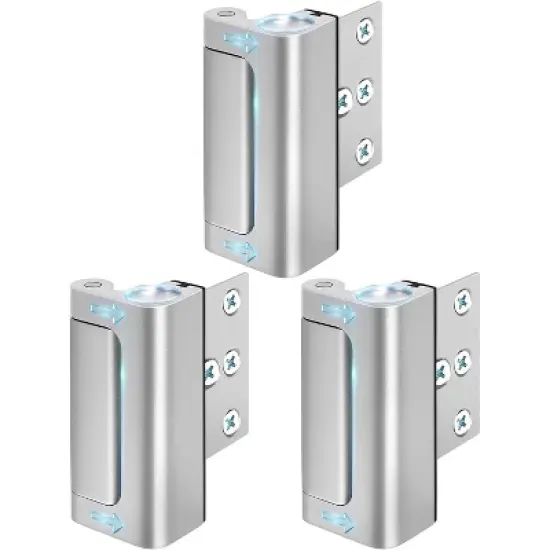 DOMETOUR Home Security Door Lock 3 Pack, Metal Reinforcement Child Proof Safety Latch, Withstands 800lbs for Inside Swing Doors image {8}