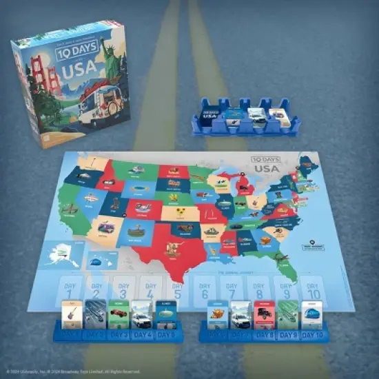 The Op Games 10 Days in the USA Board Game: Educational Focus on Geography & Travel, 2-4 Players, 30 Min Play image {3}