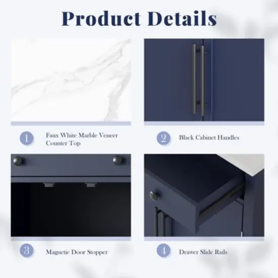 Bella Depot Modern Freestanding Kitchen Pantry Cabinet image {4}