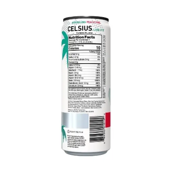 CELSIUS Sparkling Peach Vibe Functional Energy Drink - 4pk/12 fl oz Cans image {3}