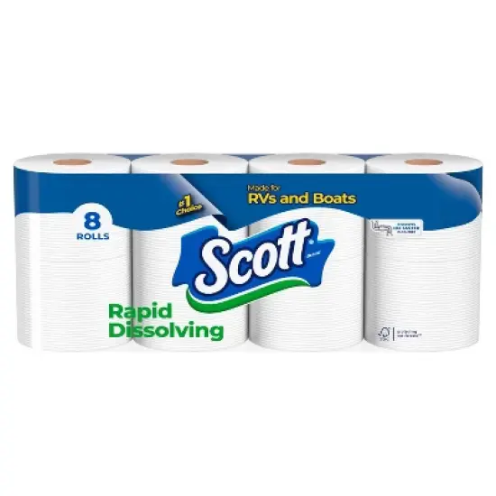 Scott Rapid Dissolve Toilet Paper - 8 Rolls image {8}
