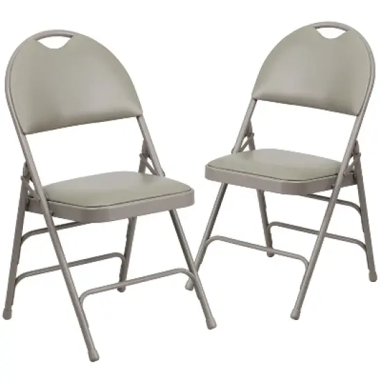 Emma and Oliver 2 Pack Home & Office Easy-Carry Party Events Padded Folding Chair image {12}