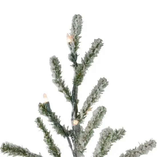 Northlight 5' Prelit Artificial Christmas Tree Flocked Alpine Twig - Warm White Lights image {3}