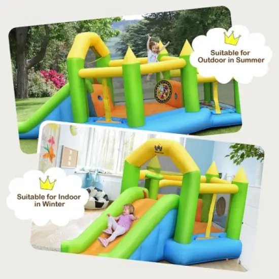 Costway Inflatable Slide Bouncer Ball Pit Basketball Dart Game Without Blower image {6}