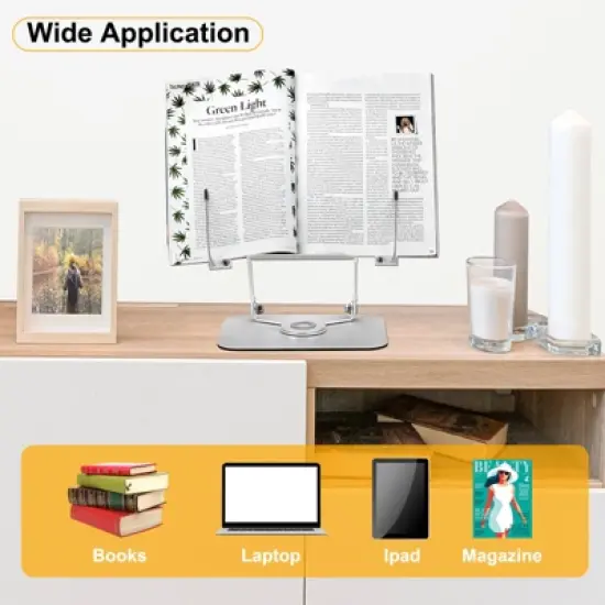 Unique Bargains Adjustable Foldable Transparent Acrylic Rust-resistant Book Stand Clear 1 Pcs image {4}