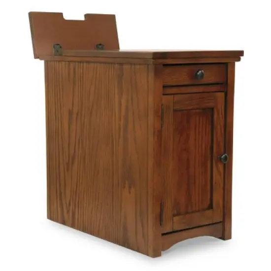 Laflorn Chairside End Side Table with USB Ports and Outlets Brown - Signature Design by Ashley image {4}