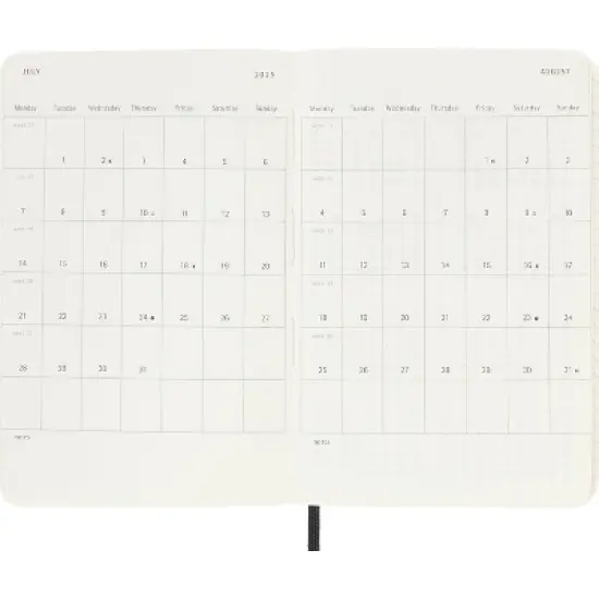 Moleskine 2025 Weekly/Monthly Planner 3.5"x5.5" Pocket Softcover Black: Acid-Free Paper, Elastic Closure, Ribbon Marker image {4}