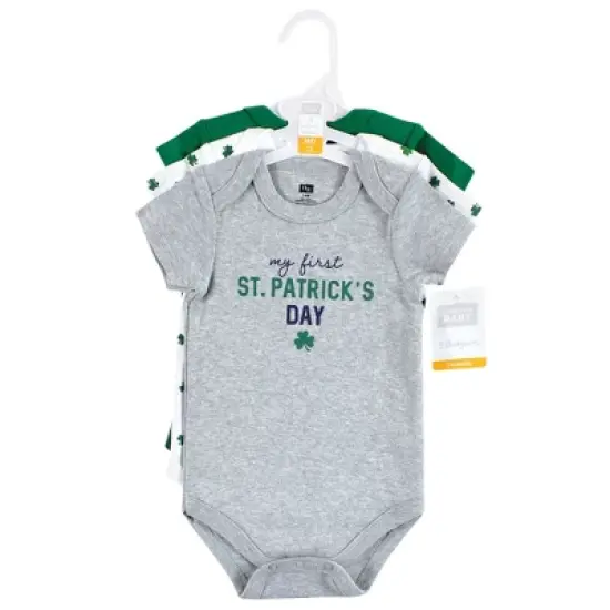 Hudson Baby Infant Boy Cotton Bodysuits, Cutest Clover image {1}