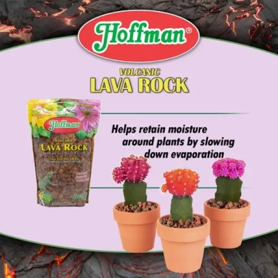 Hoffman Volcanic Lava Rock Permanent Soil and Ground Cover for Potted or Bedded Plants, 2qt image {4}