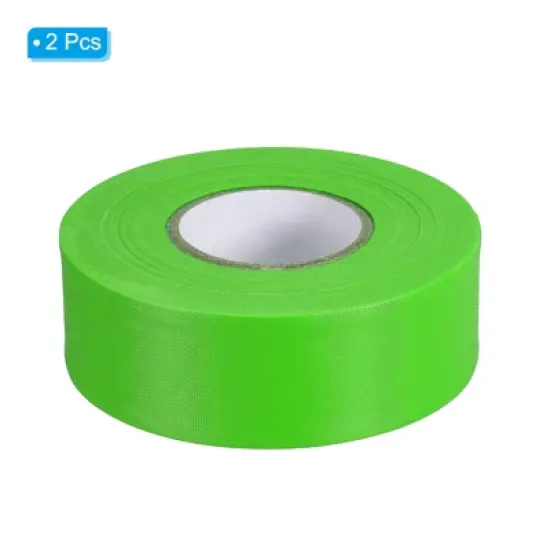 Unique Bargains PVC Non-Adhesive Flagging Tapes for Trail Outdoor 2 Pcs Green 1-1/5" x 147 ft image {2}