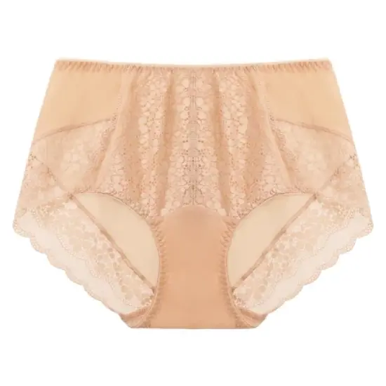 Agnes Orinda Women's Lace Trim High Rise Solid Brief Stretchy Underwear image {10}