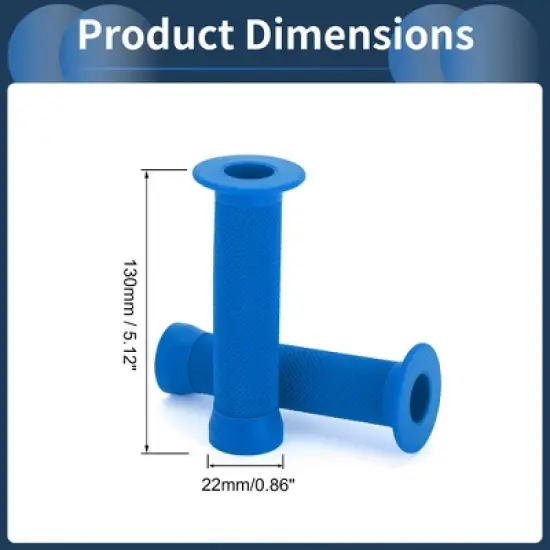 Unique Bargains Bike Handlebar Grips Covers 5.12" Blue 1 Pair image {2}