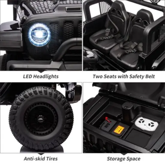 24V 7AH Ride on Truck Car for Kids 2 Seater Toddles Battery Powered Cars 2WD/4WD Switchable Electric Vehicles with Remote Control image {4}