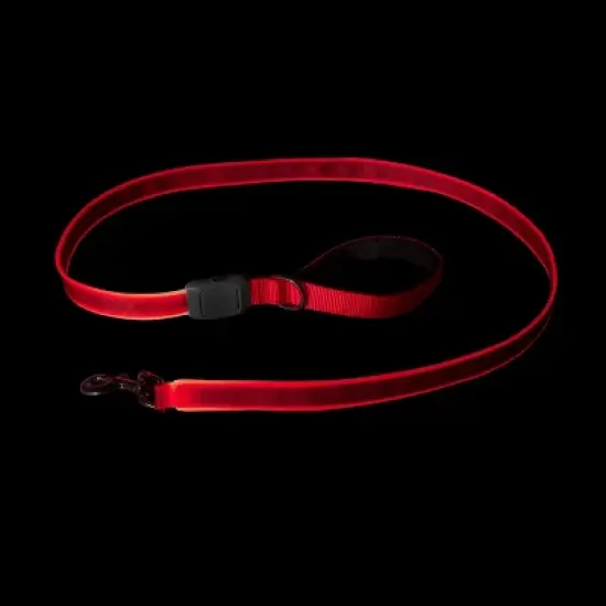 Nite Ize NiteDog Rechargeable LED Leash - Rechargeable LED Light Dog Leash with Padded Handle - 5 Feet, Red image {4}