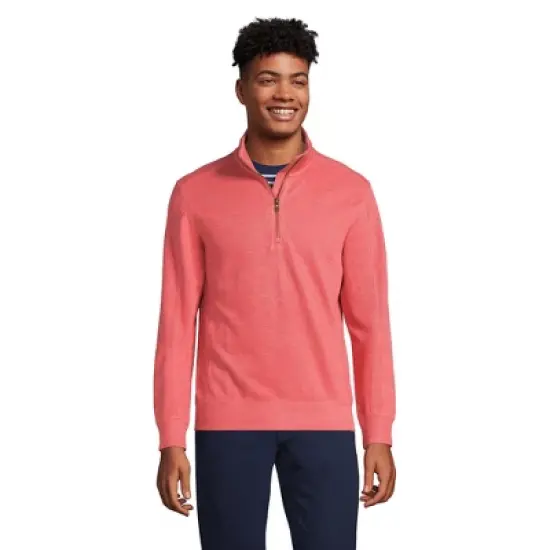 Lands' End Men's Long Sleeve Slub Quarter Zip image {5}