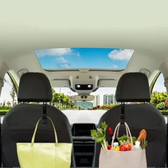 Lebogner Universal Fit Car Seat Headrest Hooks for Storage - 4 Pack image {1}