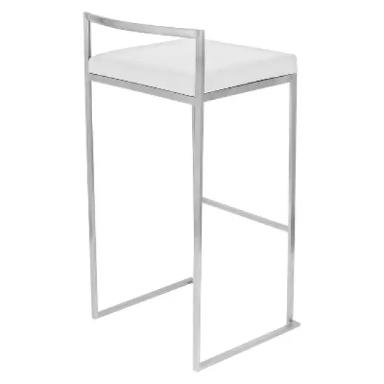 27" Fuji Steel Counter Height Barstool White - LumiSource image {1}