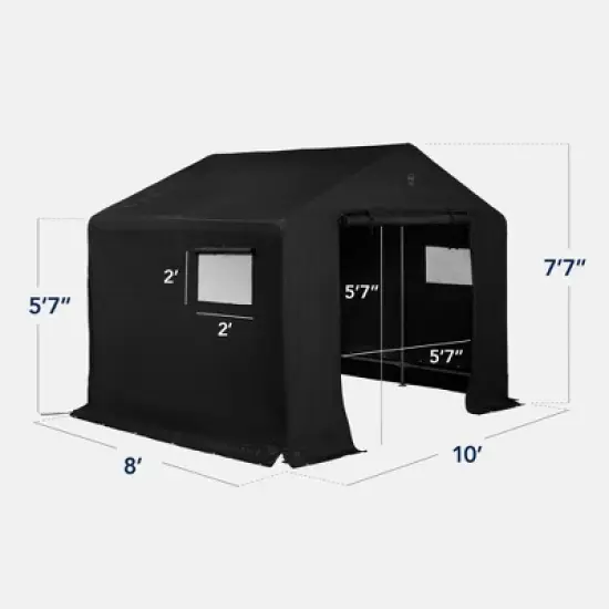 Best Choice Products 10x8ft Outdoor Fabric Storage Shed, Steel Frame, Dual Zipper Doors, Window image {1}