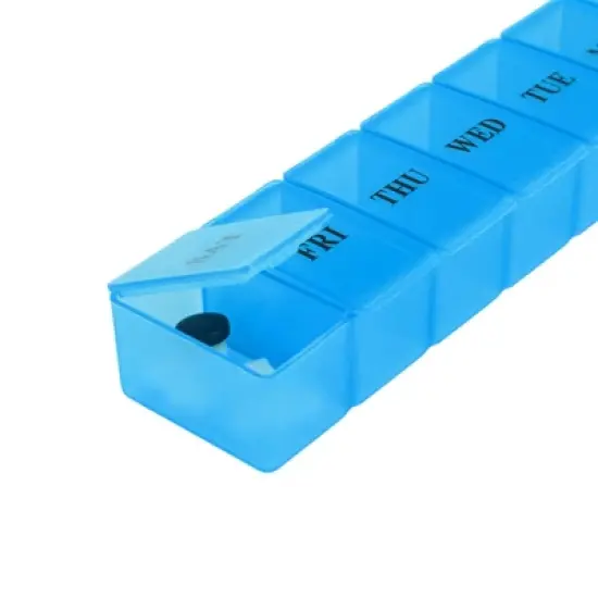 Unique Bargains 7 Grids Single Row Pill Case Clear 1 Pc image {1}