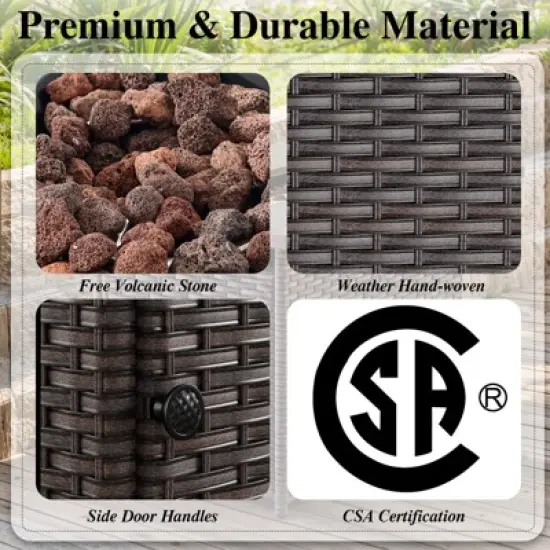 Buenhomino 4 Piece Patio Furniture Set 41in Fire Pit Table Outdoor Furniture Sets Patio Couch Outdoor Chairs 50000 BTU Propane Fire Pit image {6}