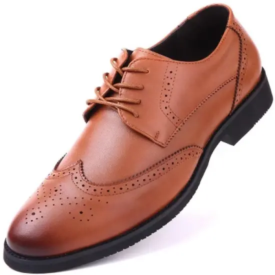 Mio Marino Men's Speckled Wingtip Laced Dress Shoes image {7}