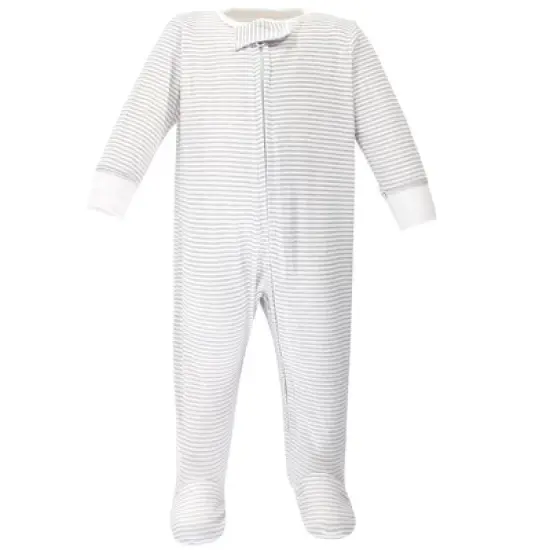 Hudson Baby Infant Boy Cotton Zipper Sleep and Play 3pk, Cloud Mobile Blue image {3}