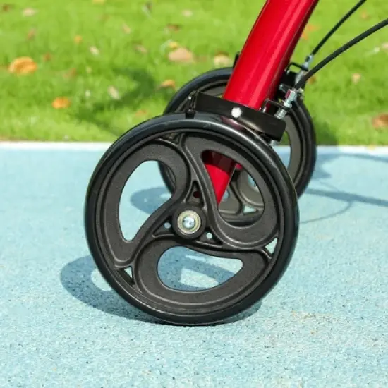 HOMCOM Upright Walker for Seniors and Adults, Walk Up Rollator with Storage Bag, Tray, Adjustable Handle Height image {5}