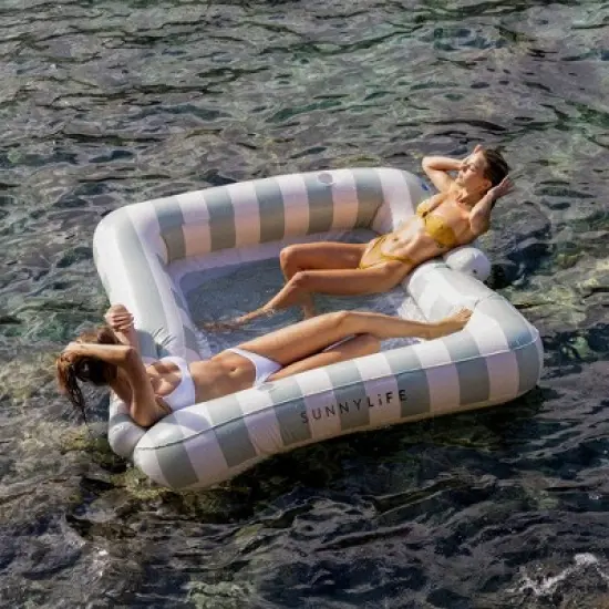 Sunnylife: Luxe Twin Hammock Float - The Vacay Soft Olive-2-Person Pool Lounger image {4}