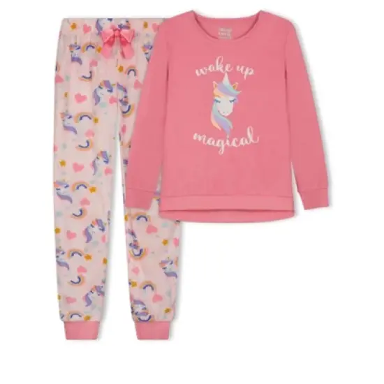 Sleep On It Girls Wake Up Magical Soft Fleece 2-Piece Pajama Sleep Set image {10}