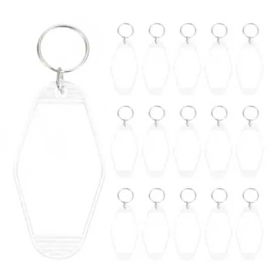 Unique Bargains Blank Vintage Motel Keychain for DIY Ornament Backpack Label 16 Pcs image {9}