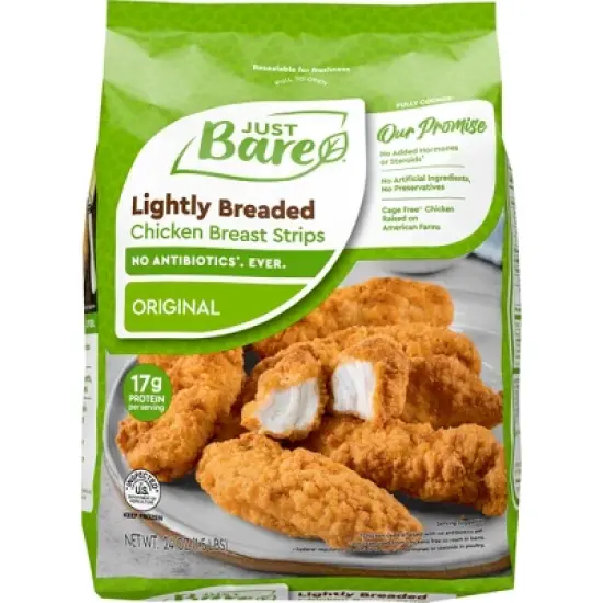 Just Bare Lightly Breaded Chicken Breast Strips - Frozen - 24oz image {7}
