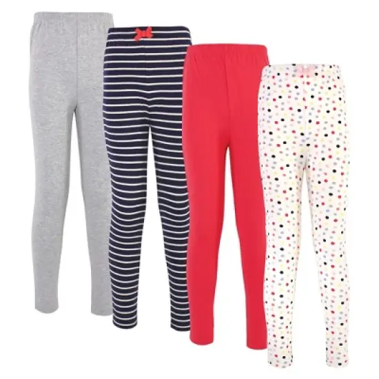 Touched by Nature Baby, Toddler, Big Kids and Youth Girl Organic Cotton Leggings 4pk, Colorful Dot image {5}