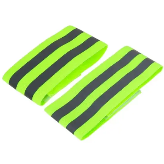Unique Bargains Reflective Bands for Wrist Ankle High Visibility Night Cycling Tape Green 8 Pcs image {5}