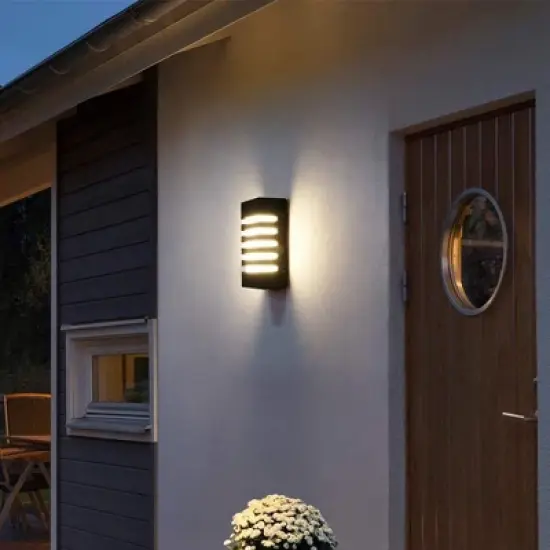 C Cattleya 9.75 in. Black Die-Cast Aluminum LED Outdoor Wall Lantern Sconce image {4}