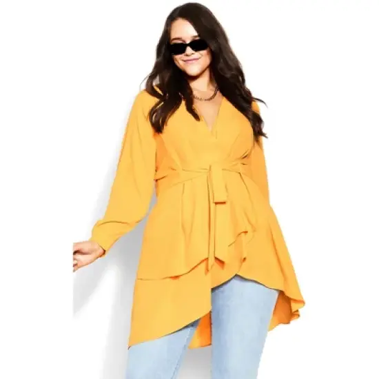 Women's Plus Size Shibara Top  - Gold | CITY CHIC image {3}