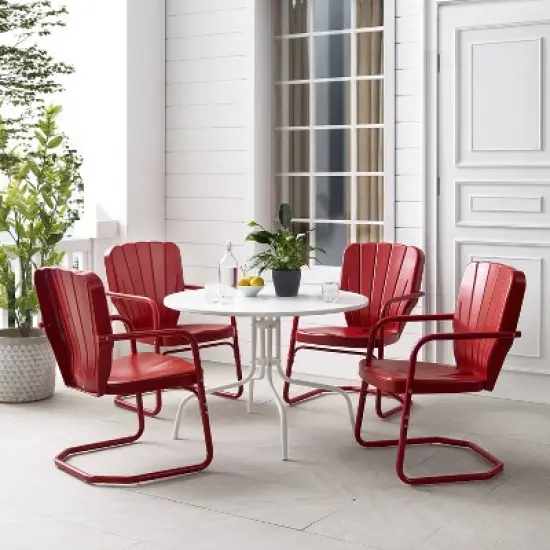 Ridgeland 5pc Outdoor Dining Set - Red - Crosley image {7}