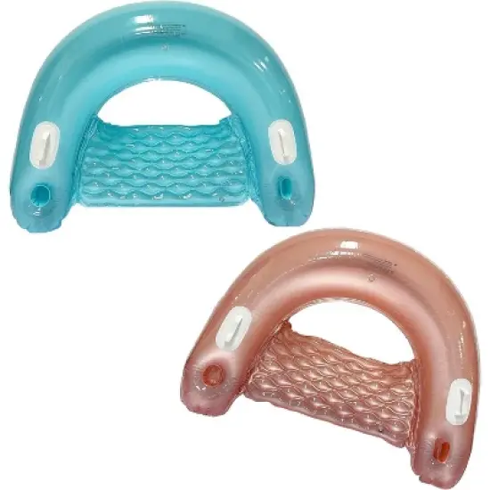 4E&rsquo;s Novelty 2 Pack Inflatable Pool Chair Float &ndash; Pool Floats for Adults with Drink Holder image {7}