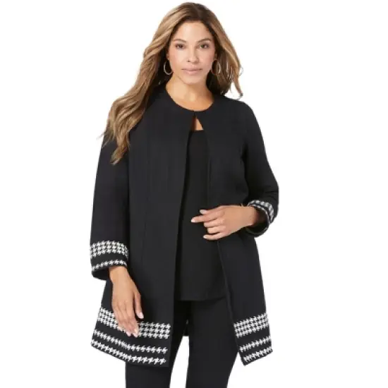 Jessica London Women&rsquo;s Plus Size Embroidered Denim Topper image {4}