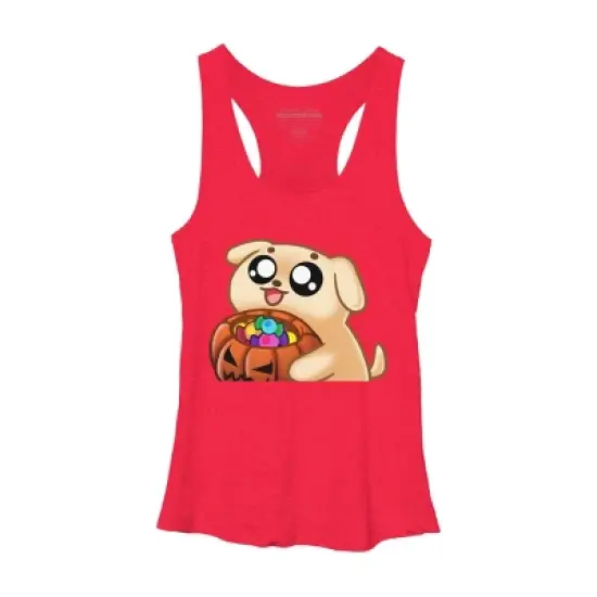 Women's Design By Humans Halloween Candy Pup By Puppers Racerback Tank Top image {10}