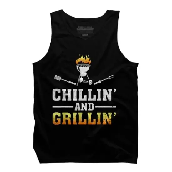 Men's Design By Humans Chillin' and Grillin' By natasashoppu Tank Top image {2}