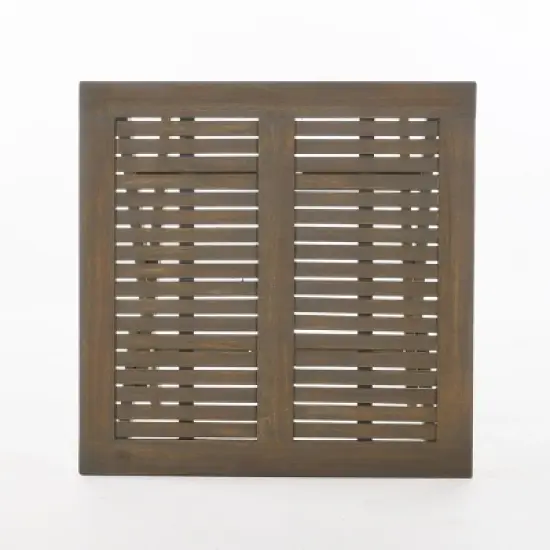 GDFStudio Rabion Outdoor Acacia Wood Folding Bistro Table, Gray image {4}