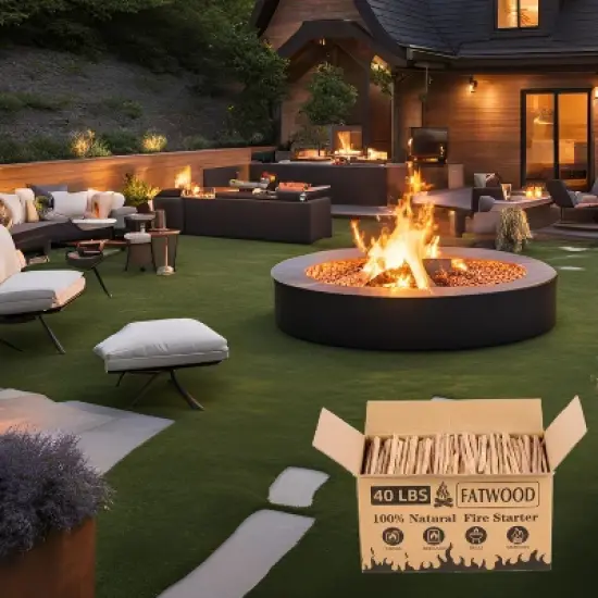 HANPURE 40 Lbs Fatwood Fire Starter Sticks, 100% Natural Kindling wood, Pine Firewood Firestarter for Campfire, Stove, Fireplace, Bonfires, Grill image {11}